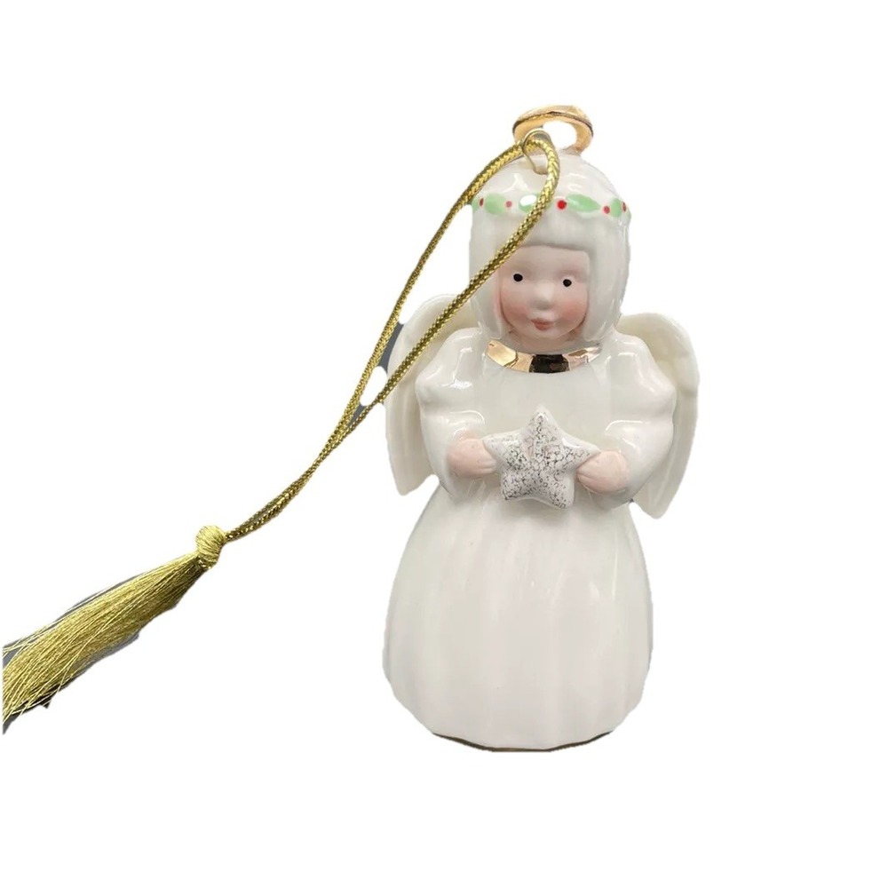 Lenox Christmas Holiday Angel  Ornament Trimmed in Gold 4" High